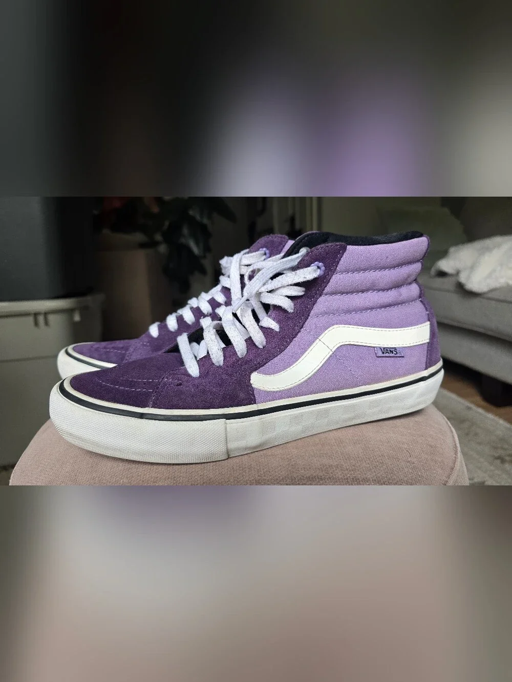 Vans Sk8-Hi Pro Lizzie Armanto Purple Suede High Tops Men's 10.5 Custom LA Lucky - Picture 5 of 7